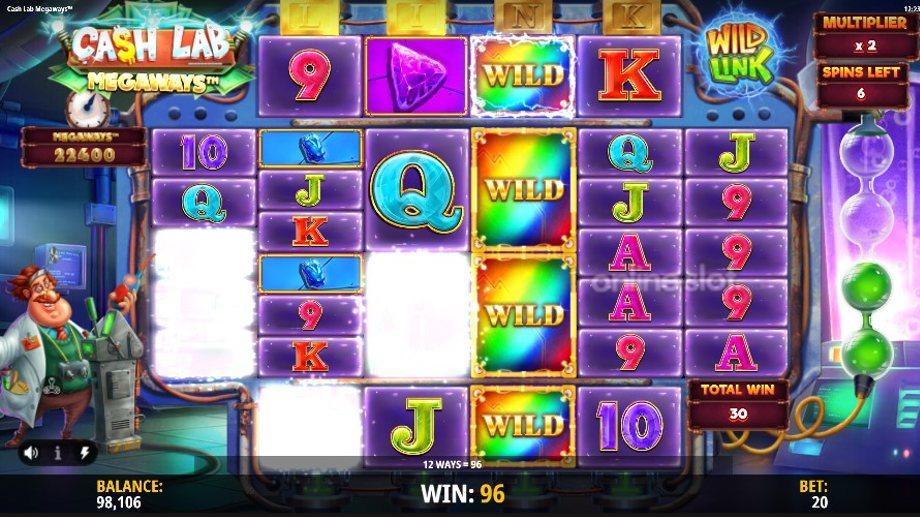 cash lab megaways slot free spins feature