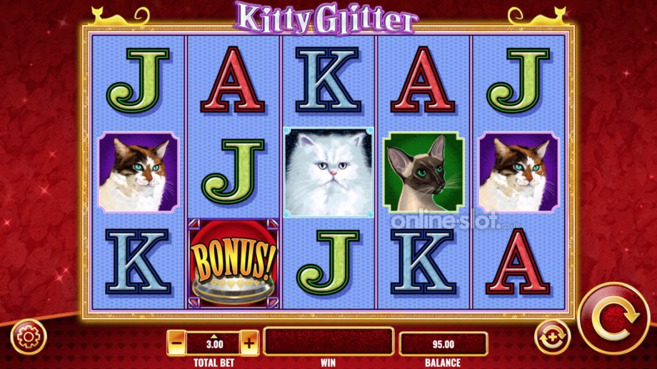 kitty glitter slot base game