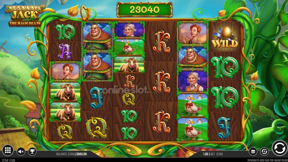 megaways jack and the magic beans slot base game