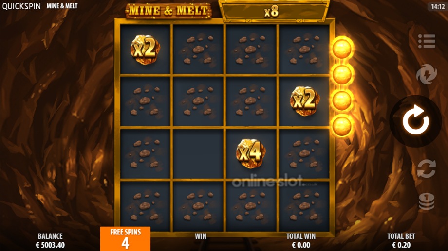 mine & melt slot free spins feature