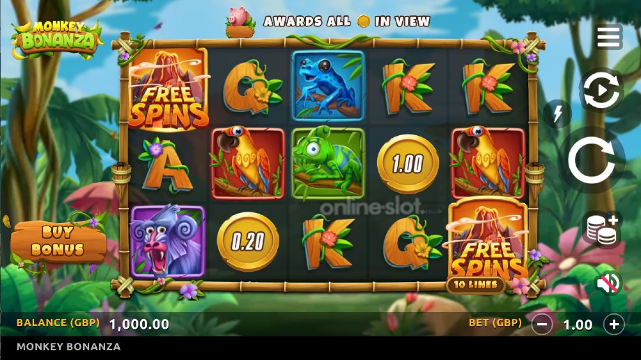 monkey bonanza slot base game