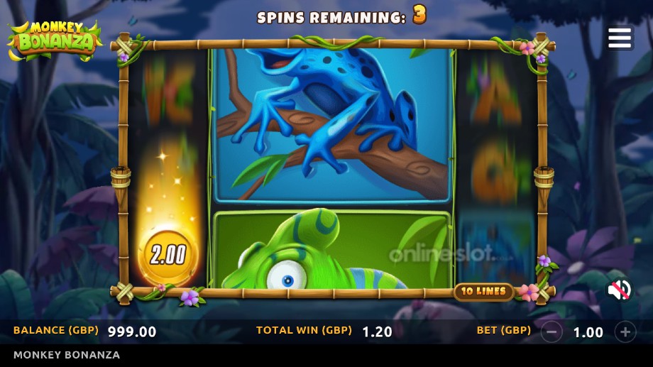 monkey bonanza slot free spins feature