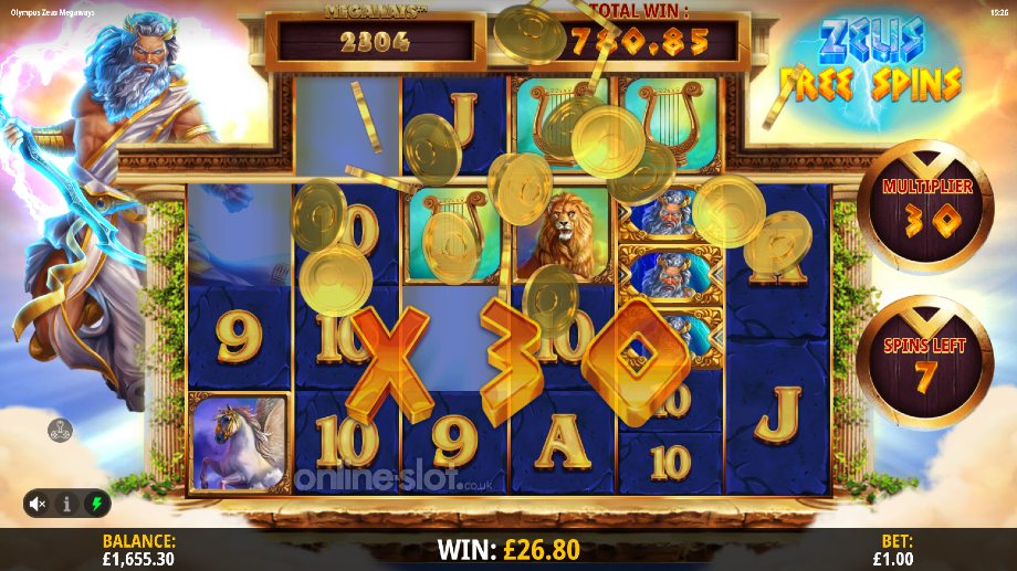 olympus zeus megaways slot zeus free spins feature