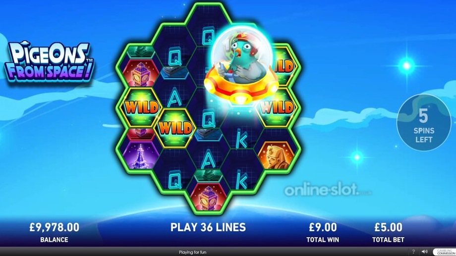 pigeons from space slot free spins feature