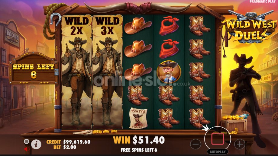 wild west duelz slot free spins