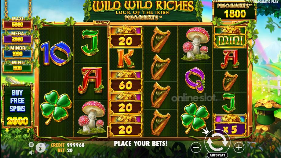wild wild riches megaways slot base game