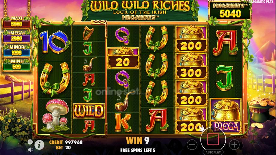 wild wild riches megaways slot free spins feature