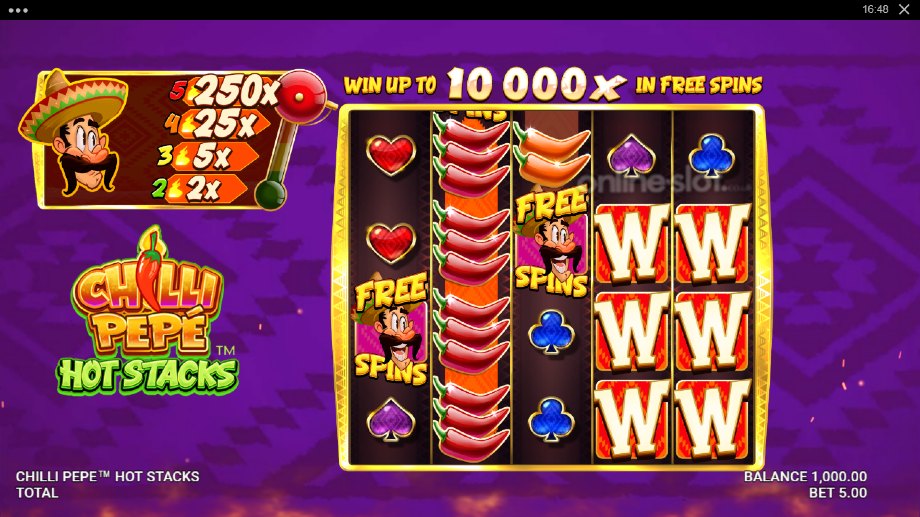 chilli pepe hot stacks slot base game