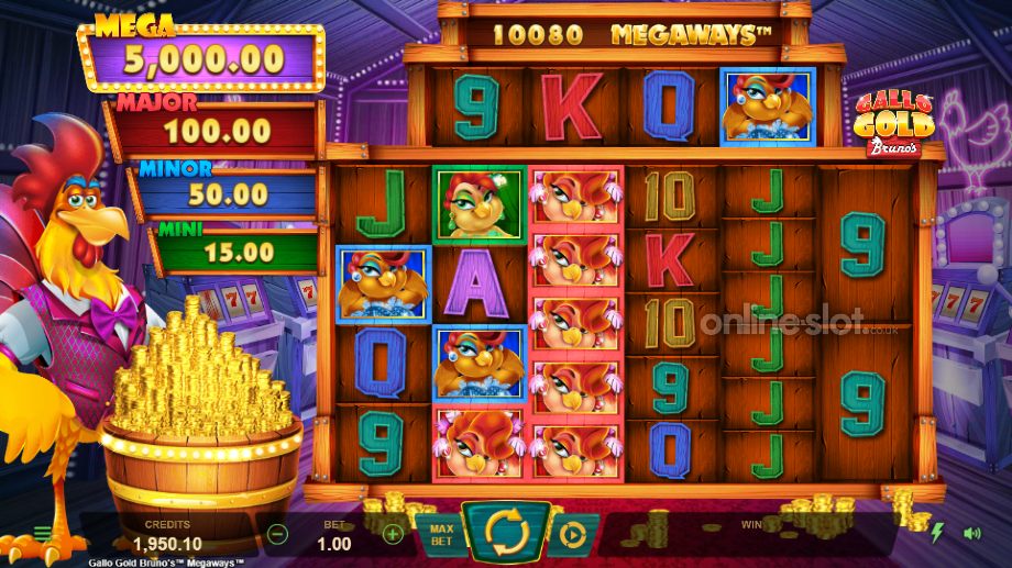 gallo gold brunos megaways slot base game
