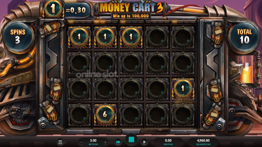 money cart 3 slot respins feature