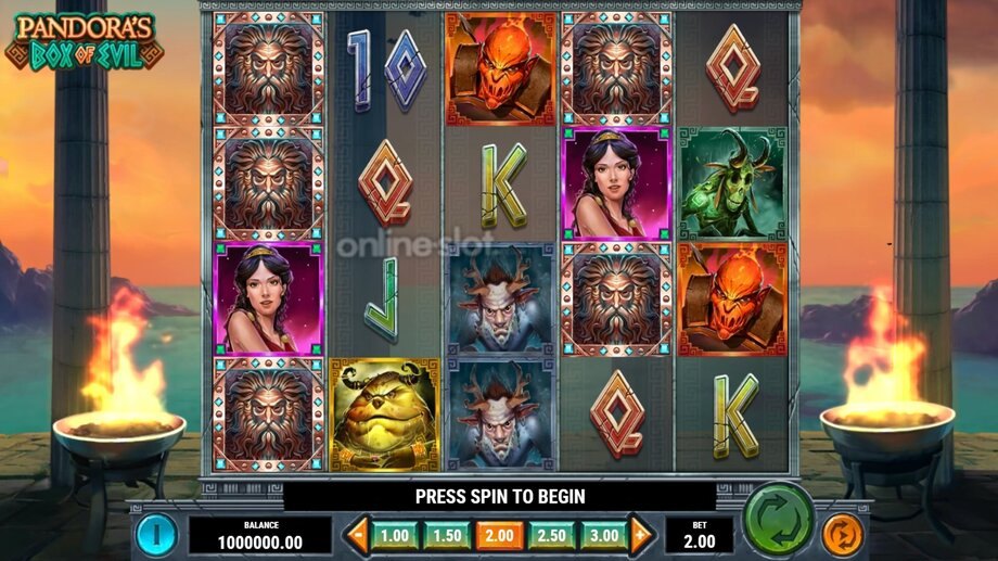 pandoras box of evil slot base game