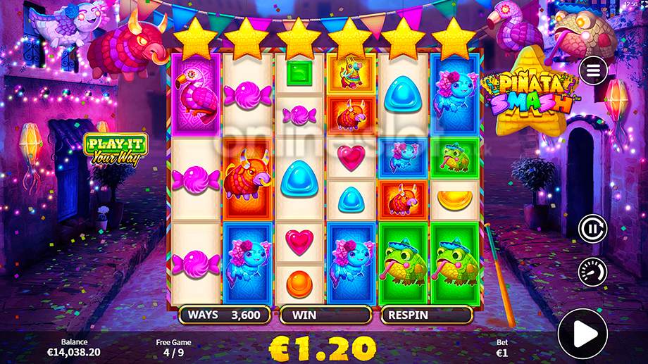 pinata smash slot hit split feature