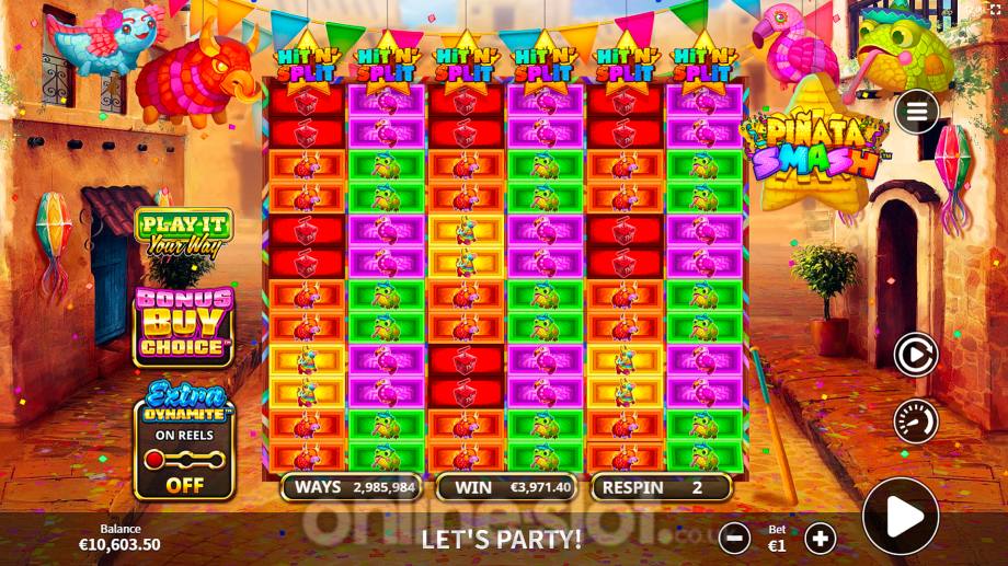 pinata smash slot hit split feature