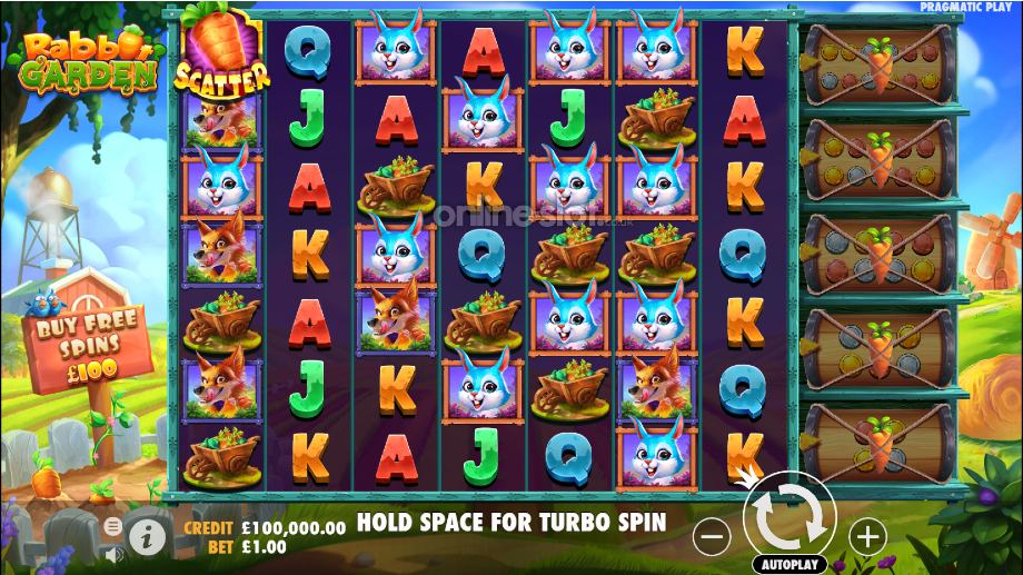 rabbit garden slot base game