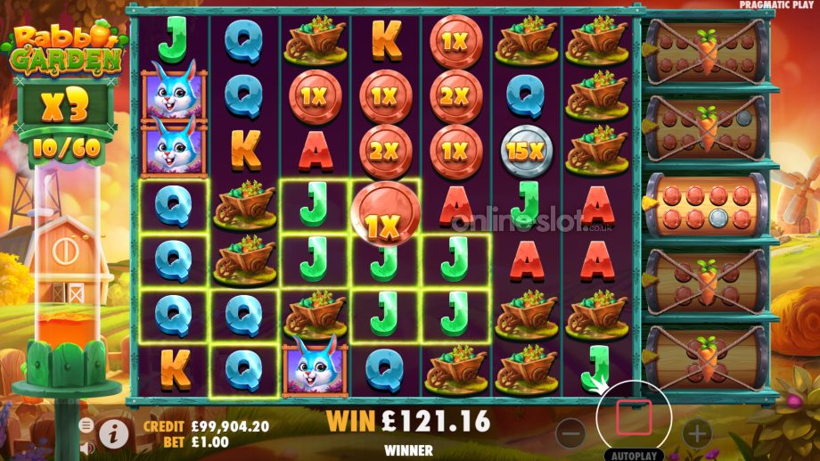 rabbit garden slot free spins feature
