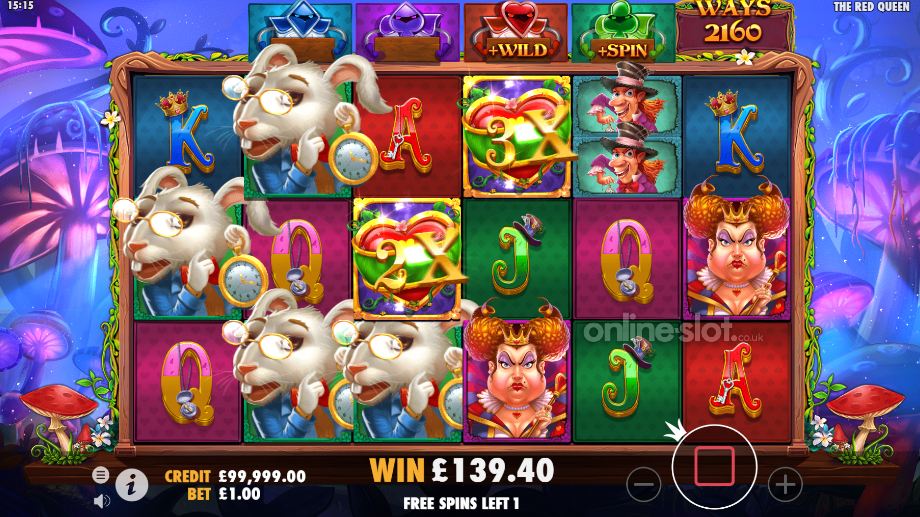 the red queen slot free spins feature