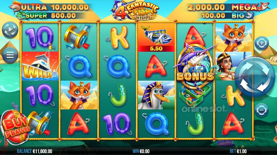 4 fantastic fish in egypt slot base game