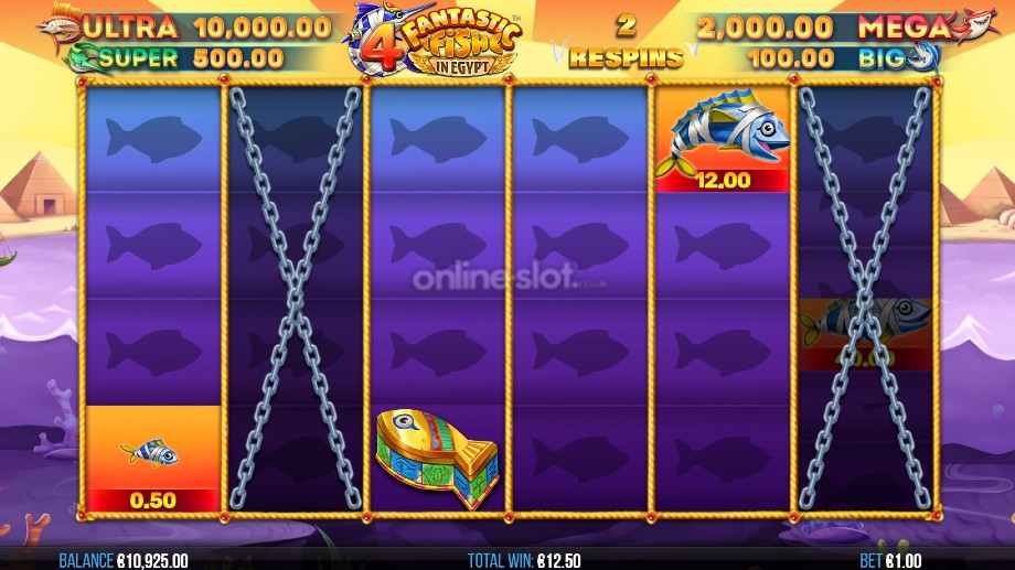 4 fantastic fish in egypt slot respin feature