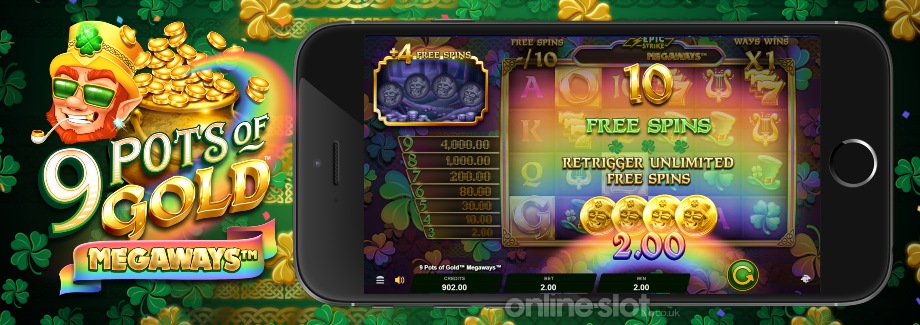 9 pots of gold megaways mobile slot