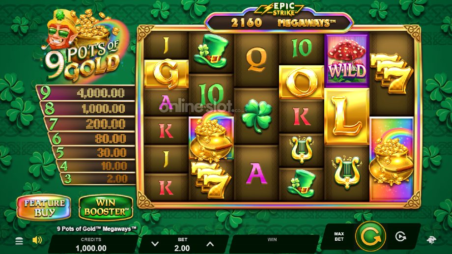 9 pots of gold megaways slot base game