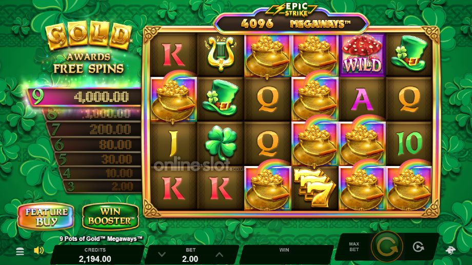 9 pots of gold megaways slot epic strike feature