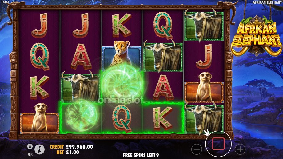 african elephant slot free spins feature
