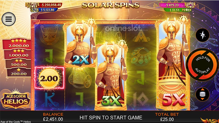 age of the gods helios slot solar spins feature