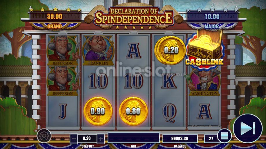 declaration of spindependence slot cash link feature