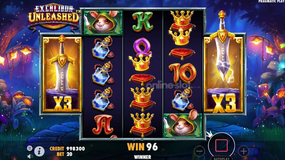 excalibur unleashed slot free spins feature