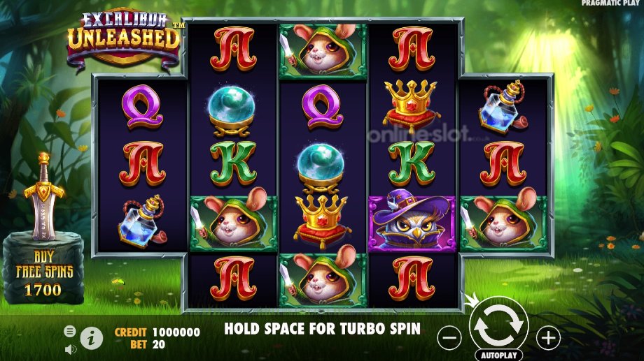 excalibur unleashed slot base game