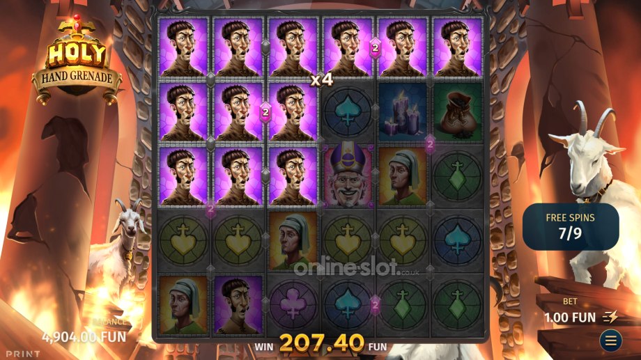 holy hand grenade slot free spins feature