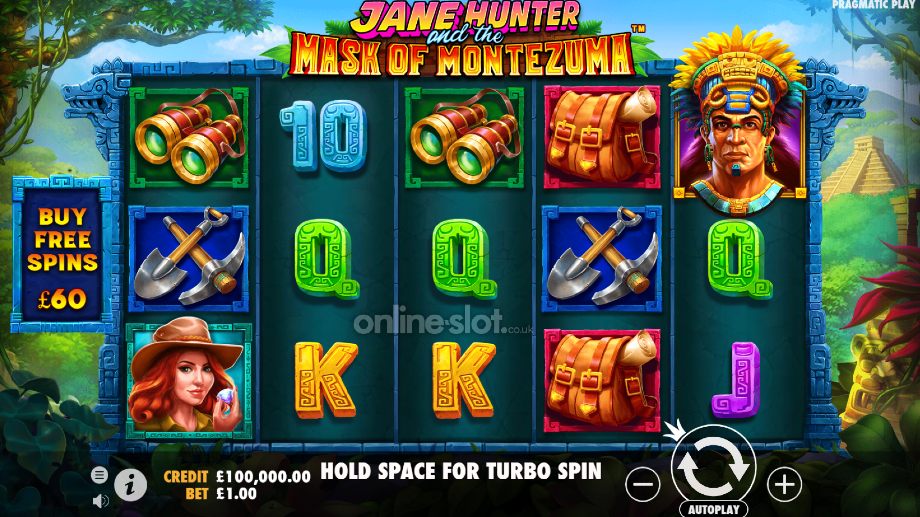 jane hunter and the mask of montezuma slot base game