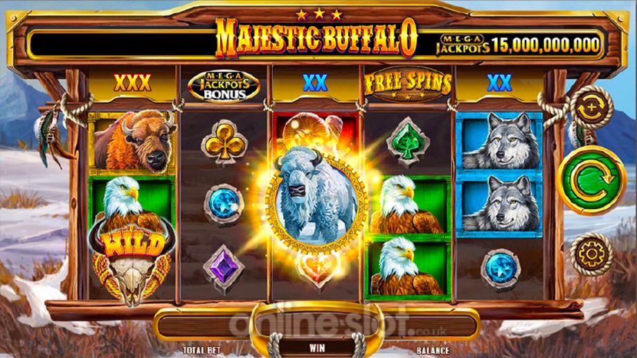 megajackpots majestic buffalo slot prize disk feature