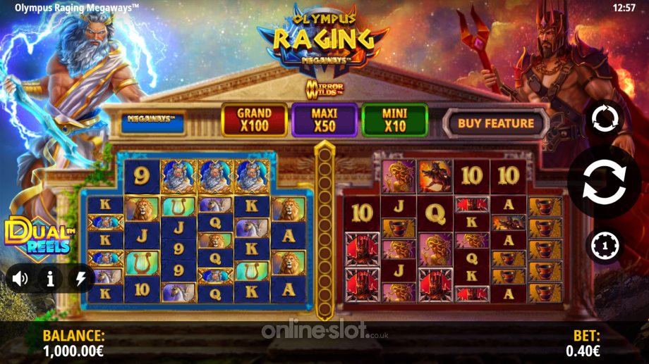 olympus raging megways slot base game