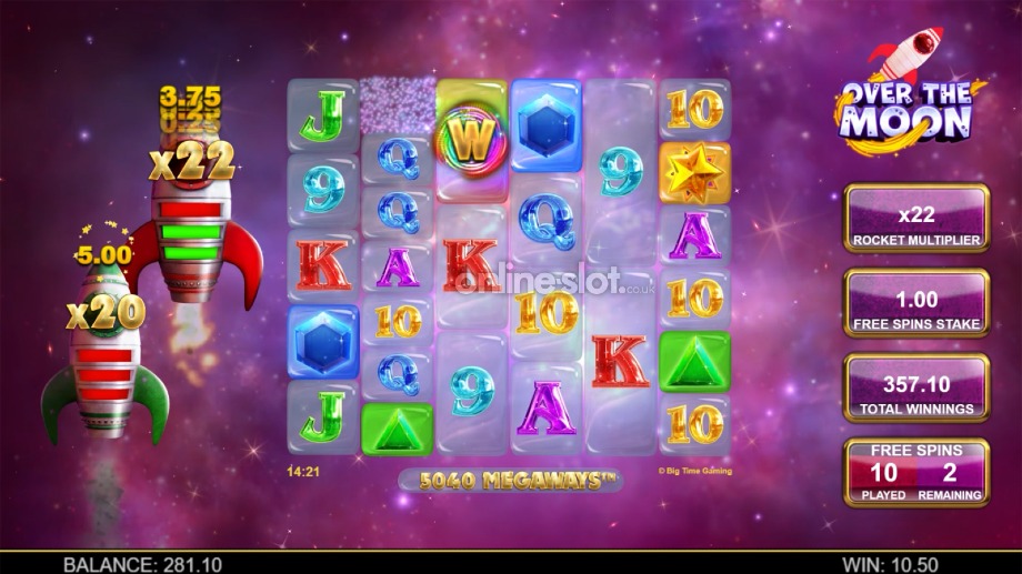 over the moon megaways slot free spins feature