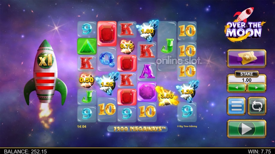 over the moon megaways slot rockets and meteor prizes feature