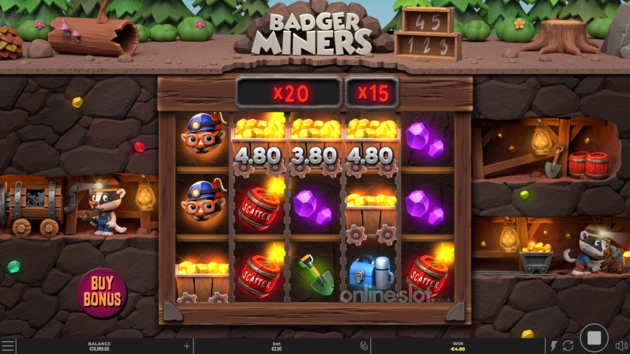 badger miners slot base game
