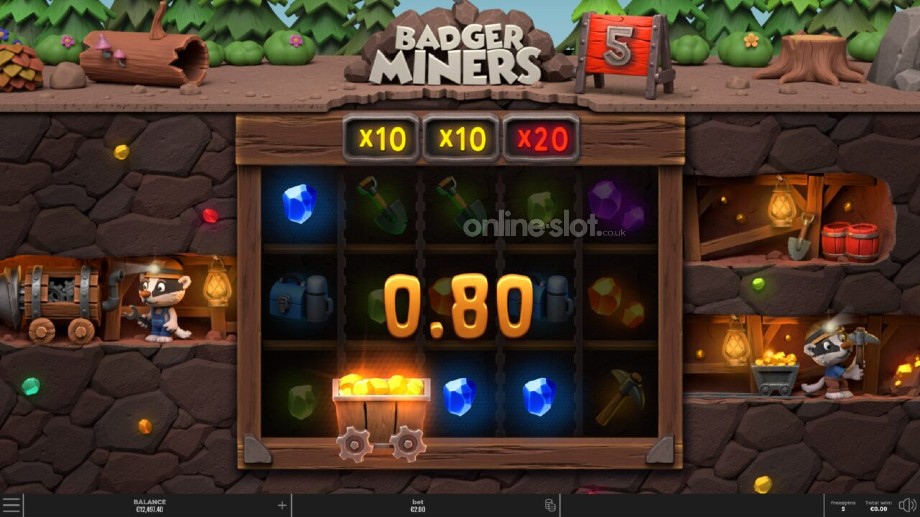 badger miners slot free spins feature