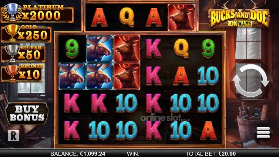 bucks and doe 10k ways slot base game