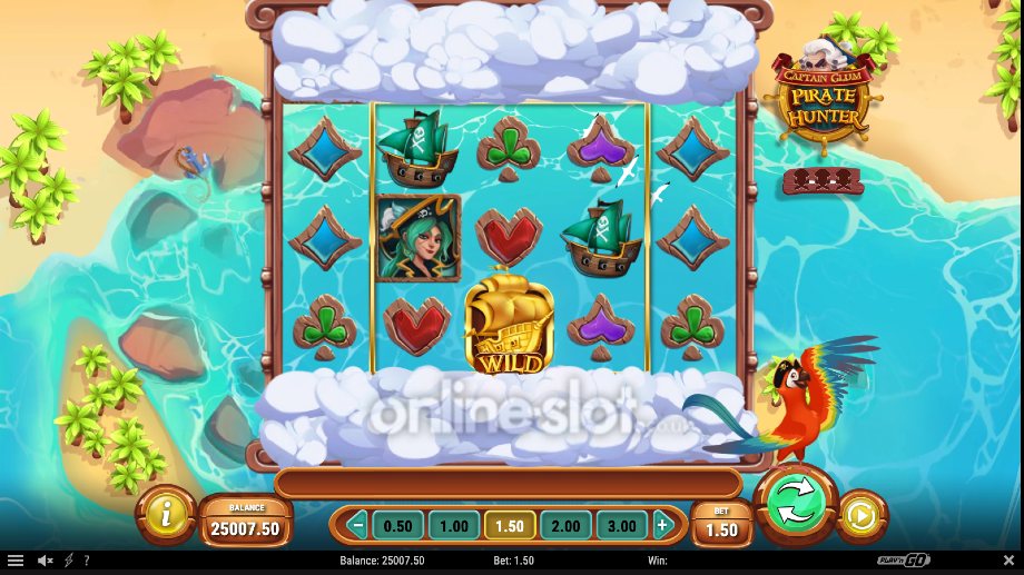 captain glum pirate hunter slot base game