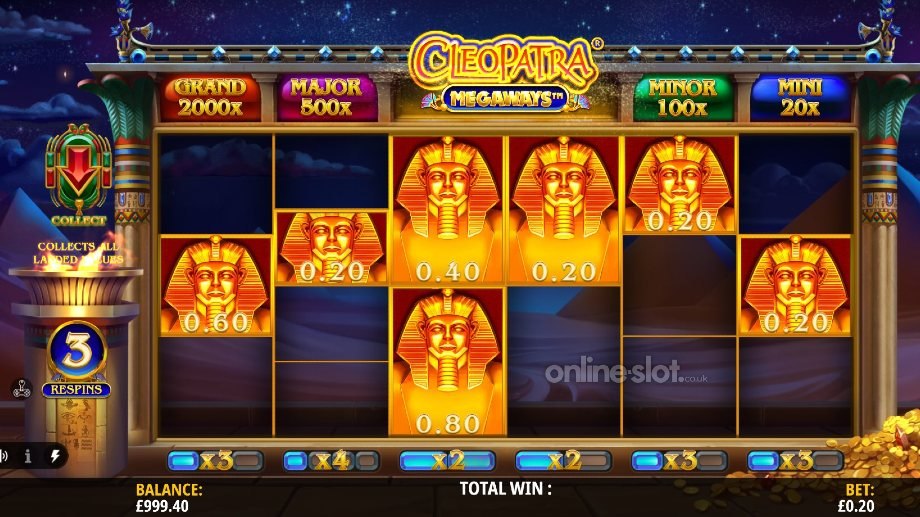 cleopatra megaways slot respins feature