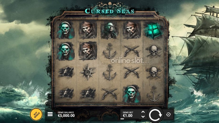 cursed seas slot base game