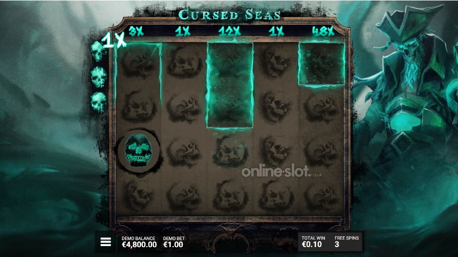 cursed seas slot free spins feature