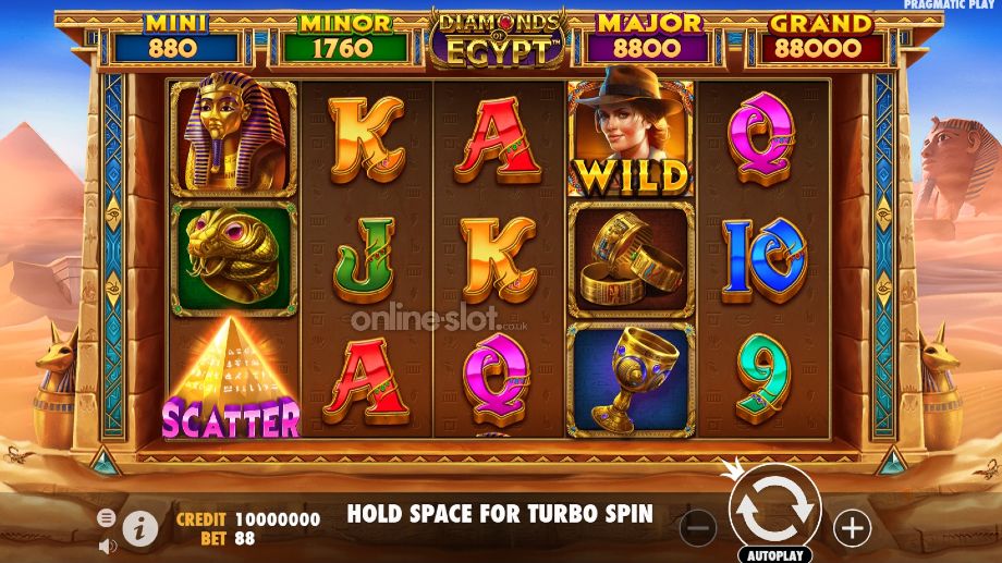 diamonds of egypt slot base game