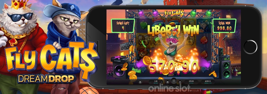 fly cats dream drop mobile slot