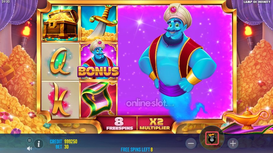 lamp of infinity slot free spins feature