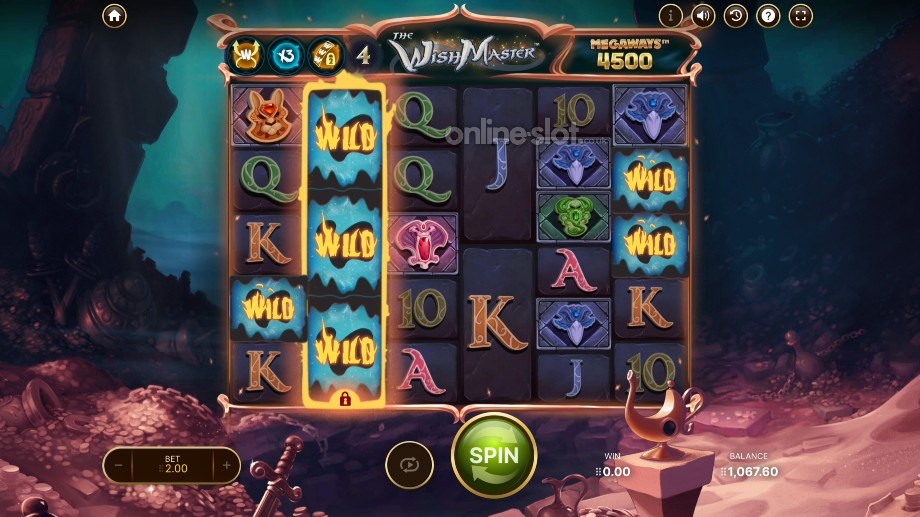 the wish master megaways slot extra wild feature