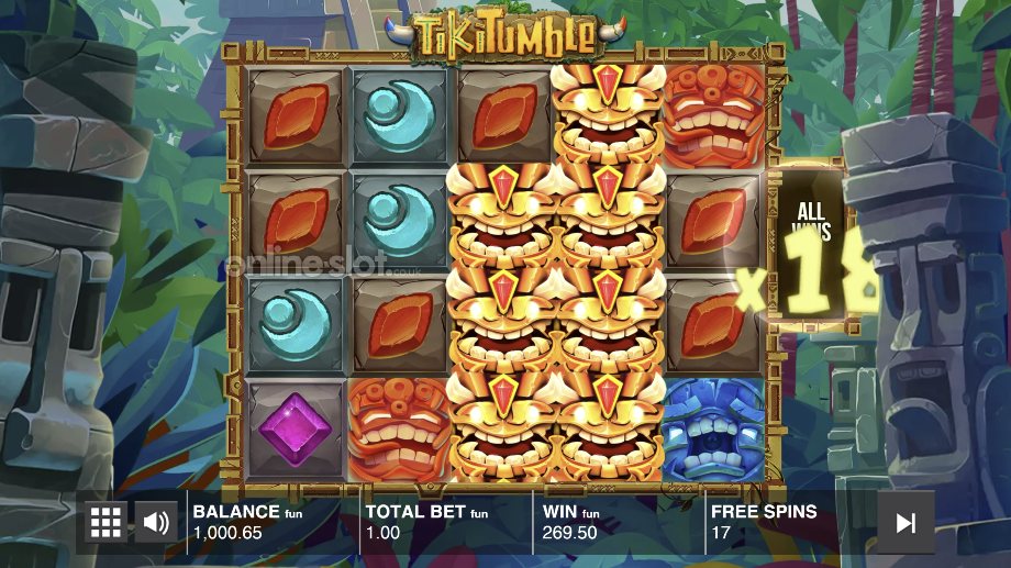 tiki tumble slot free games feature