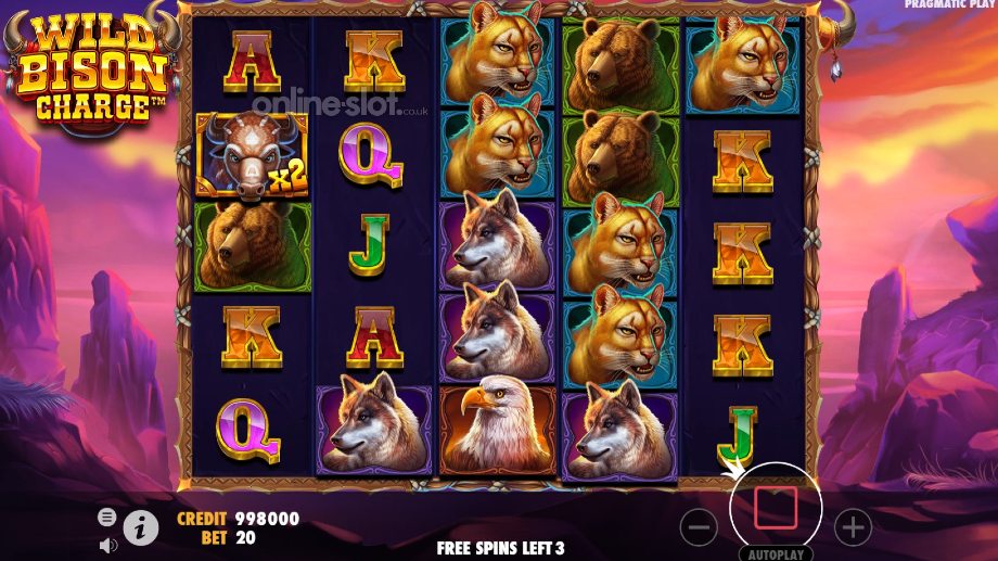 wild bison charge slot free spins feature