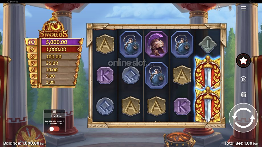 10 swords slot base game